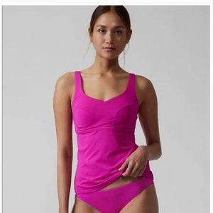 NWT Athleta Bondi Bra Cup Tankini Top - Fuchsia 32 D/DD